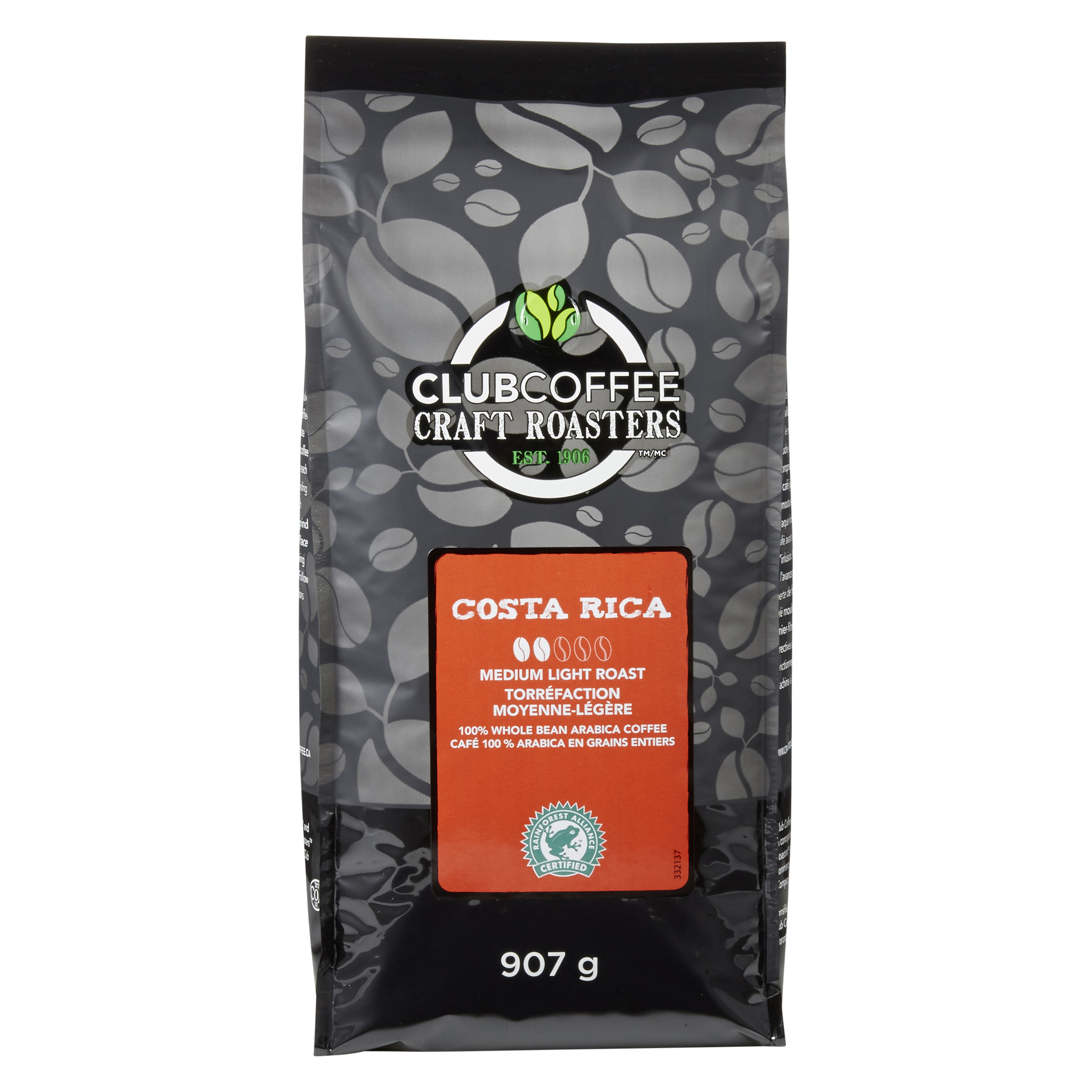 CRAFT ROASTERS COSTA RICA WHOLE BEAN BAG