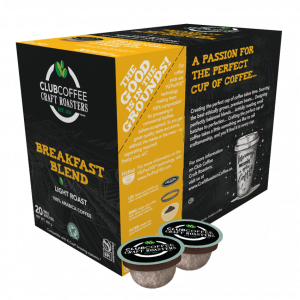 club coffee craft roasters breakfast blend single serve coffee pods