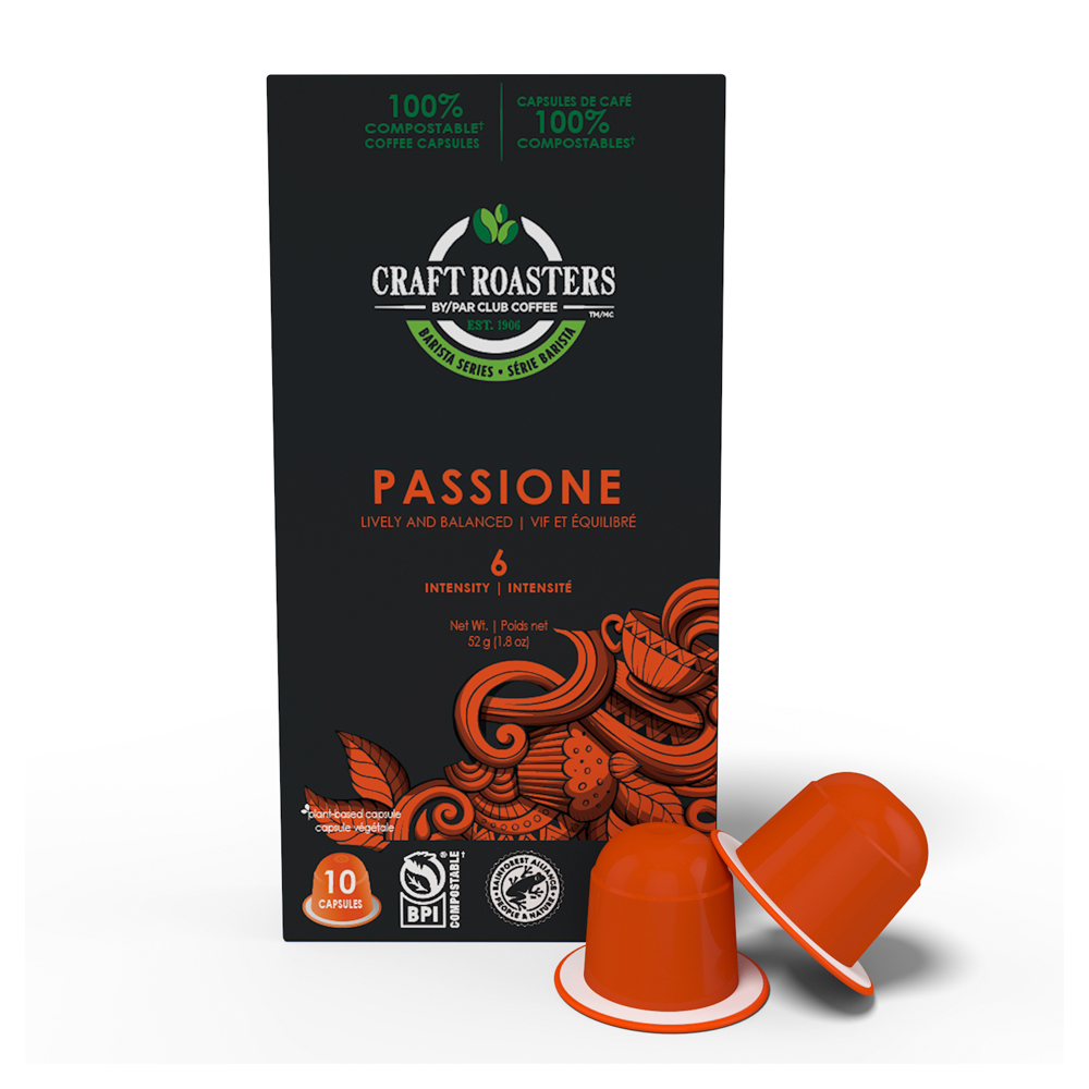 Craft Roasters Passione Packaging and Capsules